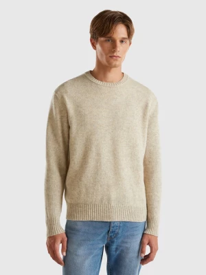 Benetton, Sweater In Shetland Wool, size M, Beige, Men United Colors of Benetton