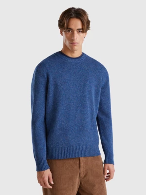 Benetton, Sweater In Shetland Wool, size M, Blue, Men United Colors of Benetton