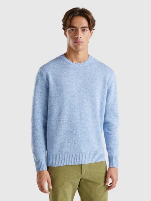 Benetton, Sweater In Shetland Wool, size M, Light Blue, Men United Colors of Benetton