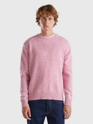 Benetton, Sweater In Shetland Wool, size M, Soft Pink, Men United Colors of Benetton