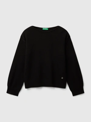 Benetton, Sweater In Viscose Blend, size XL, Black, Kids United Colors of Benetton