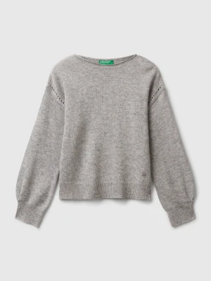 Benetton, Sweater In Viscose Blend, Size: XL, Light Gray, Kids United Colors of Benetton