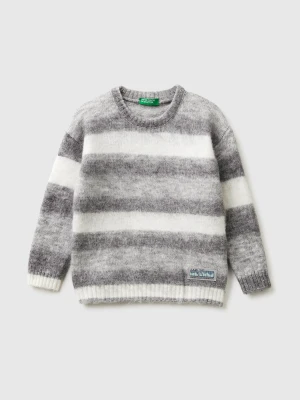 Benetton, Sweater In Wool And Alpaca Blend, Size: 116, Gray, Kids United Colors of Benetton