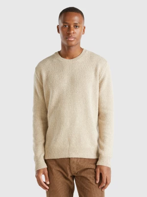 Benetton, Sweater In Wool And Silk Blend, size XS, Beige, Men United Colors of Benetton