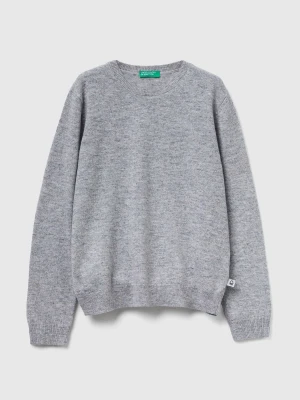 Benetton, Sweater In Wool And Viscose Blend, Size: XL, Light Gray, Kids United Colors of Benetton