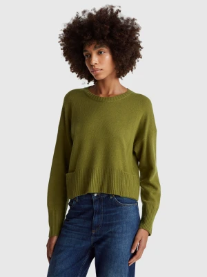 Benetton, Sweater In Wool And Viscose Blend, Size: XS, Military Green, Women United Colors of Benetton