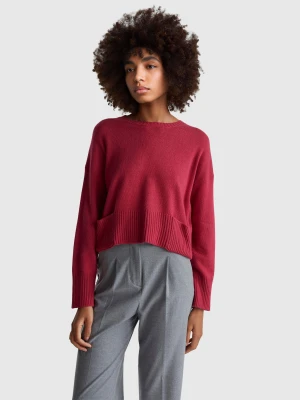 Benetton, Sweater In Wool And Viscose Blend, Size: XL, Strawberry, Women United Colors of Benetton