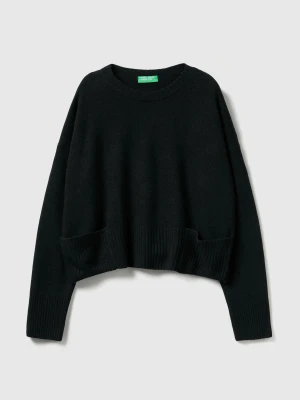 Benetton, Sweater In Wool And Viscose Blend, Size: XXS, Black, Women United Colors of Benetton