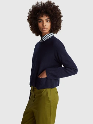 Benetton, Sweater In Wool And Viscose Blend, Size: XXS, Dark Blue, Women United Colors of Benetton