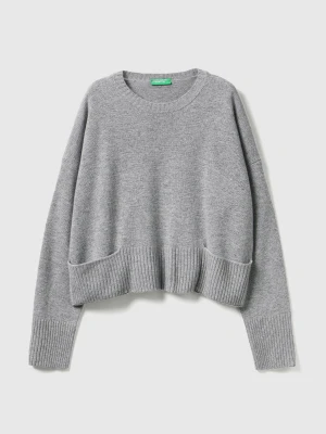 Benetton, Sweater In Wool And Viscose Blend, Size: XXS, Gray, Women United Colors of Benetton