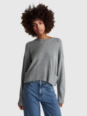 Benetton, Sweater In Wool And Viscose Blend, Size: XXS, Gray, Women United Colors of Benetton