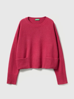Benetton, Sweater In Wool And Viscose Blend, Size: XXS, Strawberry, Women United Colors of Benetton