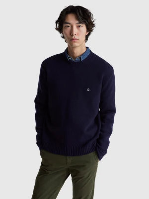 Benetton, Sweater In Wool Blend, Size: XS, Dark Blue, Men United Colors of Benetton