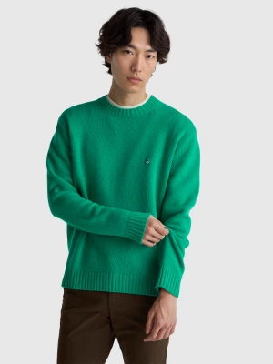 Benetton, Sweater In Wool Blend, Size: XS, Green, Men United Colors of Benetton