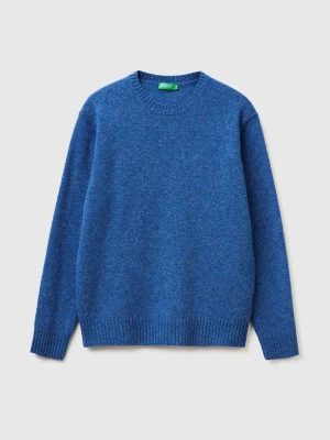 Benetton, Sweater In Shetland Wool, Size: XS, Blue, Men United Colors of Benetton