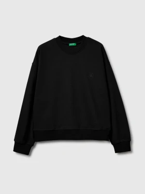 Benetton, Sweatshirt In Cotton Blend, Size: XXS, Black, Women United Colors of Benetton