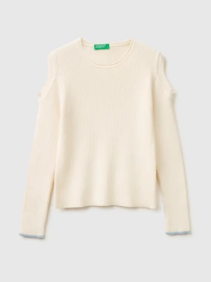 Benetton, Sweater With Cut-out, Size: XL, Creamy White, Kids United Colors of Benetton