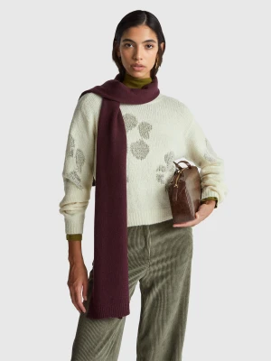 Benetton, Sweater With Floral Inlay, Size: XS, Creamy White, Women United Colors of Benetton