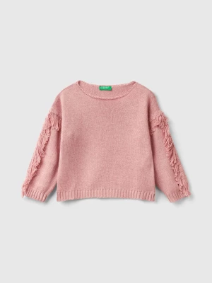 Benetton, Sweater With Fringe, size 110, Pink, Kids United Colors of Benetton