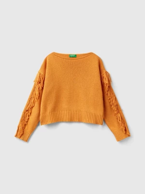 Benetton, Sweater With Fringe, size 2XL, Camel, Kids United Colors of Benetton