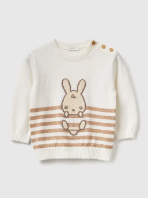 Benetton, Sweater With Inlay, Size: 82, Creamy White, Kids United Colors of Benetton