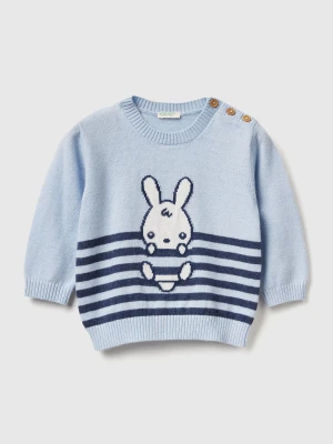 Benetton, Sweater With Inlay, Size: 82, Sky Blue, Kids United Colors of Benetton