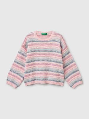 Benetton, Sweater With Multicolor Stripes, size 116, Multi-color, Kids United Colors of Benetton