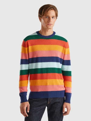 Benetton, Sweater With Multicolor Stripes, size M, , Men United Colors of Benetton