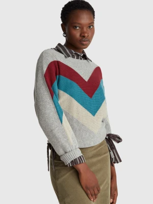Benetton, Sweater With Stranger Things Inlay, Size: XS, Light Gray, Women United Colors of Benetton
