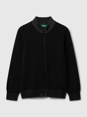 Benetton, Sweater With Zip, Size: XL, Black, Kids United Colors of Benetton
