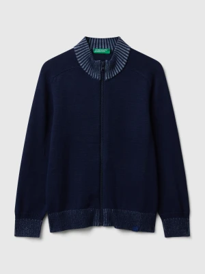 Benetton, Sweater With Zip, Size: XL, Dark Blue, Kids United Colors of Benetton