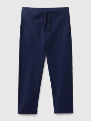 Benetton, Sweatpants In 100% Cotton, size 2XL, Dark Blue, Kids United Colors of Benetton