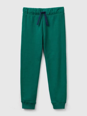 Benetton, Sweatpants In 100% Cotton, size 2XL, Dark Green, Kids United Colors of Benetton