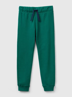 Benetton, Sweatpants In 100% Cotton, size L, Dark Green, Kids United Colors of Benetton