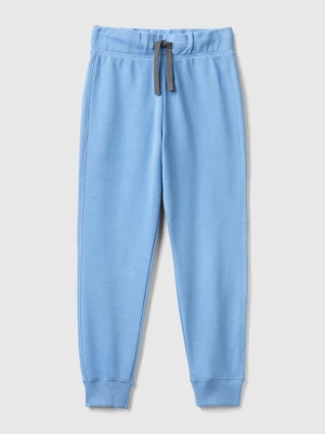 Benetton, Sweatpants In 100% Cotton, size S, Light Blue, Kids United Colors of Benetton