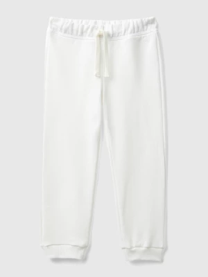 Benetton, Sweatpants In Organic Cotton, size 104, Creamy White, Kids United Colors of Benetton