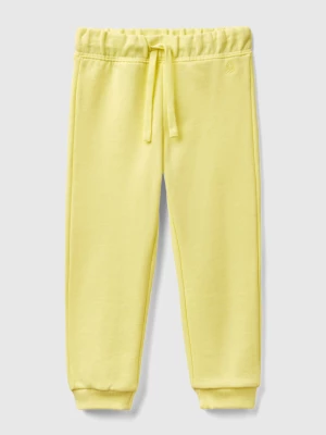 Benetton, Sweatpants In Organic Cotton, size 104, Yellow, Kids United Colors of Benetton