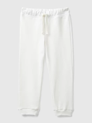 Benetton, Sweatpants In Organic Cotton, size 116, Creamy White, Kids United Colors of Benetton