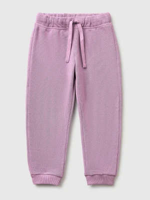 Benetton, Sweatpants In Organic Cotton, Size: 116, Lilac, Kids United Colors of Benetton
