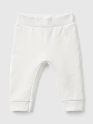 Benetton, Sweatpants In Organic Cotton, size 62, Creamy White, Kids United Colors of Benetton