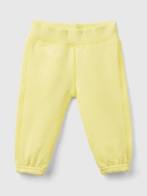 Benetton, Sweatpants In Organic Cotton, size 62, Yellow, Kids United Colors of Benetton