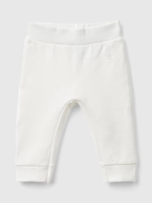 Benetton, Sweatpants In Organic Cotton, size 68, Creamy White, Kids United Colors of Benetton