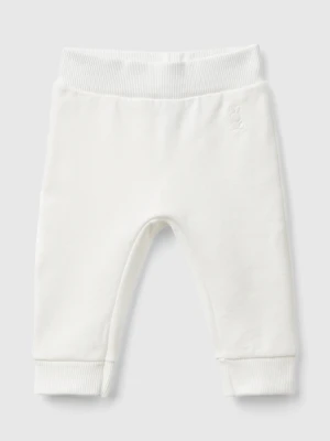 Benetton, Sweatpants In Cotton, size 82, Creamy White, Kids United Colors of Benetton