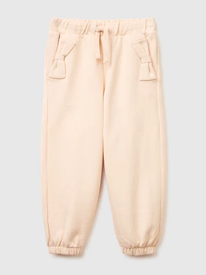 Benetton, Sweatpants With Bows, Size: 116, Soft Pink, Kids United Colors of Benetton