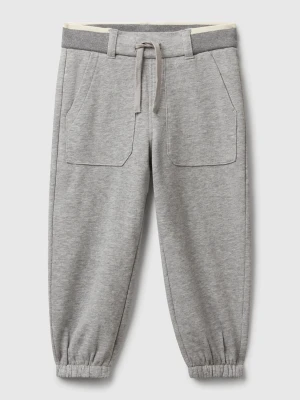 Benetton, Sweatpants With Drawstring, Size: 116, Light Gray, Kids United Colors of Benetton