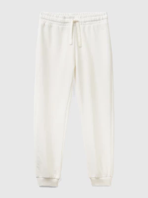 Benetton, Sweatpants With Logo, size S, Creamy White, Kids United Colors of Benetton