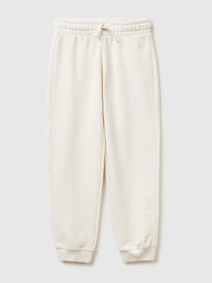 Benetton, Sweatpants With Logo, Size: XL, Creamy White, Kids United Colors of Benetton