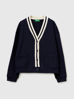 Zdjęcie produktu Benetton, Sweatshirt Cardigan With Buttons, Dark Blue, Women United Colors Of Benetton
