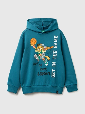 Benetton, Sweatshirt Featuring Garfield ©2025 By Paws, Inc., Size: S, Teal, Kids United Colors of Benetton
