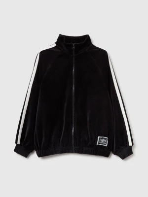 Benetton, Sweatshirt In Chenille With High Neck, Size: XL, Black, Kids United Colors of Benetton